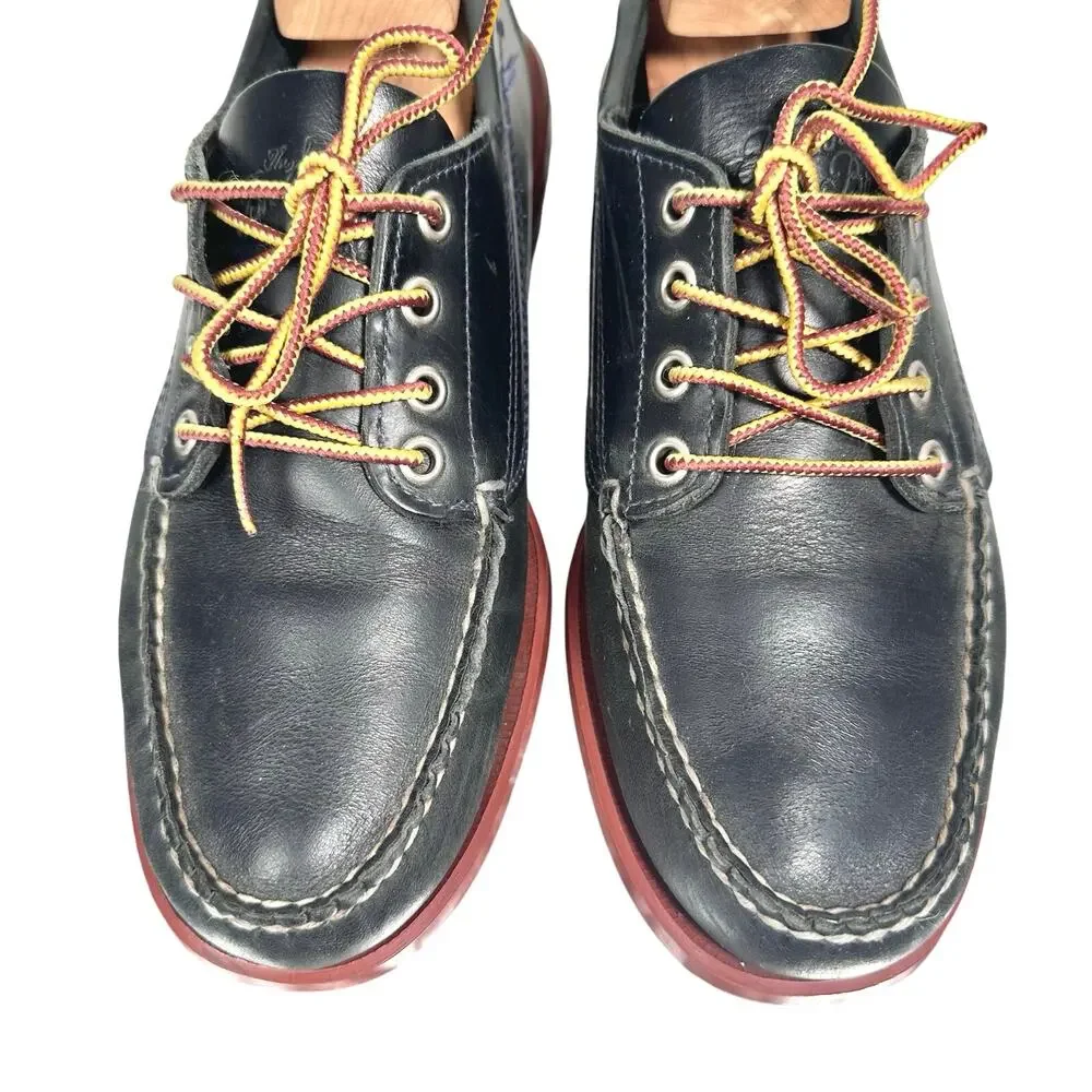 Sebago | Men | Campsides Black Smooth Leather Casual Boat Shoes | Size 8